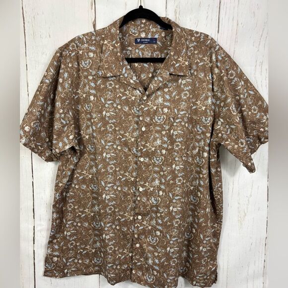 Cremieux Classics Men’s Shirt Button Up Casual Lightweight Cotton Brown Blue - Picture 1 of 5